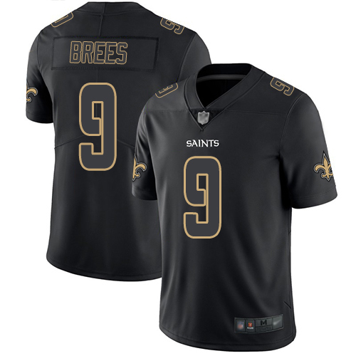 Men New Orleans Saints Limited Black Drew Brees Jersey NFL Football #9 Rush Impact Jersey->new orleans saints->NFL Jersey